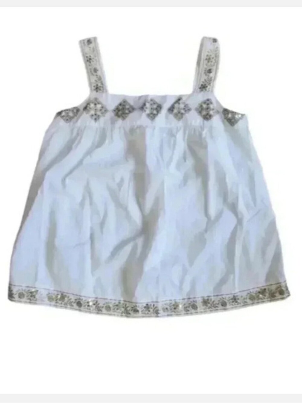 Michael Kors White Embroidered Mini Tank Top